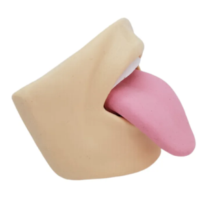 Expositor p/piercing, boca/lingua, em silicone.