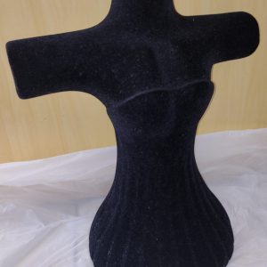 Busto bailarina, flocado, p/colar, alt.40cm ,preto, CV.