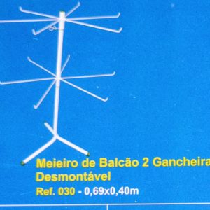 Expositor 2 niveis, p/balcão, AT, branco/preto.