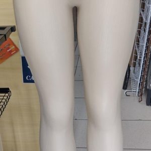 Manequim p/calça, feminino, plastico bege, c/base, PM.
