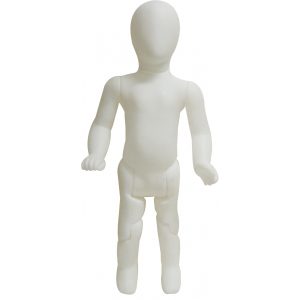 Manequim bebe articulado, plastico, branco/negro, PM.