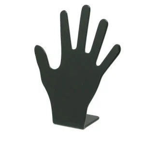 Expositor p/aneis, mao em acrilico, transparente/preto , AND.