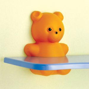 Suporte para prateleira, Ursinho, p/prateleira de mdf  esp.15mm.
